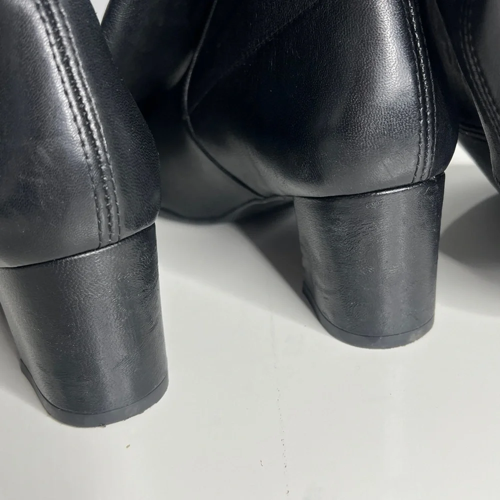 Stuart Weitzman Sz 38 Genna 60 City Black Leather Over the Knee Sock Boots
